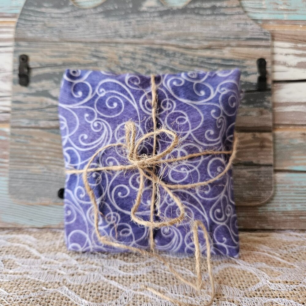 Handsewn Purple Swirls Herbal Pillow - Choice of Blend